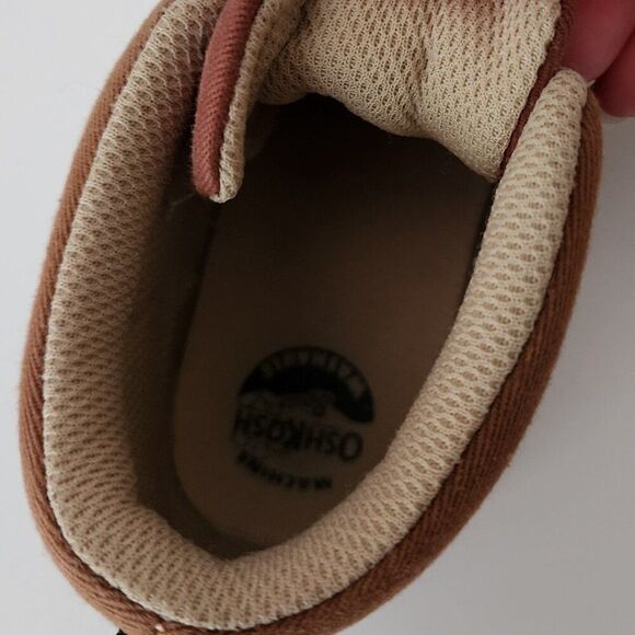 Toddler Boy Slip On Canvas Sneakers | Size 9 | High Tops | Brown Reinforced Toe - Picture 6 of 7